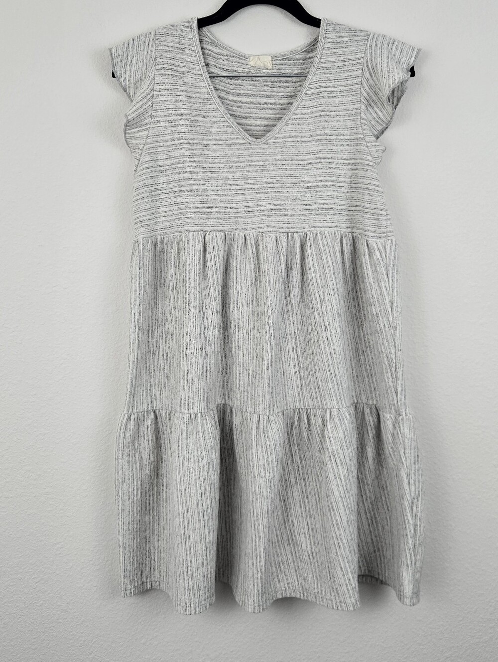 Gray & White Caution To The Wind Dress